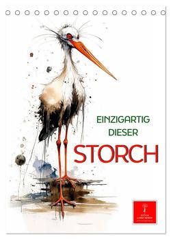 Einzigartig – dieser Storch (Tischkalender 2024 DIN A5 hoch), CALVENDO Monatskalender von Roder,  Peter