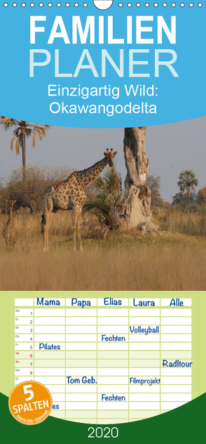 Einzigartig Wild: Okawangodelta – Familienplaner hoch (Wandkalender 2020 , 21 cm x 45 cm, hoch) von Skrypzak,  Rolf, zak