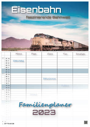 Eisenbahn – faszinierende Bahnwelt – 2023 – Kalender DIN A3 – (Familienplaner) von GP-Fever.de