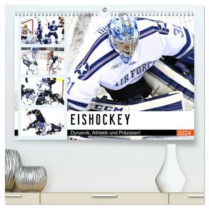 Eishockey. Dynamik, Athletik und Präzision! (hochwertiger Premium Wandkalender 2024 DIN A2 quer), Kunstdruck in Hochglanz von Hurley,  Rose