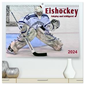 Eishockey – Fairplay und Schlägerei (hochwertiger Premium Wandkalender 2024 DIN A2 quer), Kunstdruck in Hochglanz von Roder,  Peter