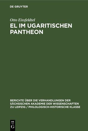 El im ugaritischen Pantheon von Eissfeldtel,  Otto