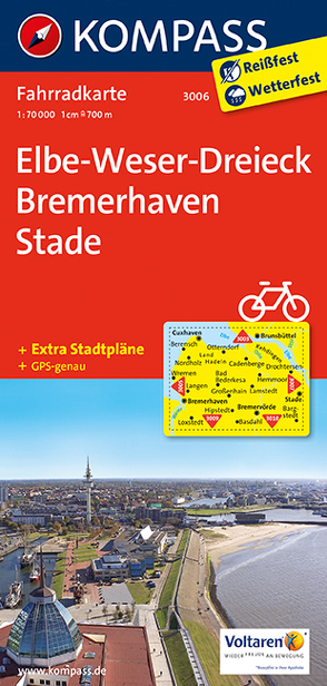 KOMPASS Fahrradkarte Elbe-Weser-Dreieck – Bremerhaven – Stade von KOMPASS-Karten GmbH