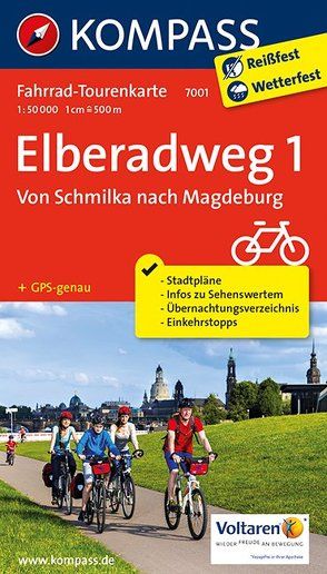 Fahrrad-Tourenkarte Elberadweg 1, Von Schmilka nach Magdeburg von KOMPASS-Karten GmbH