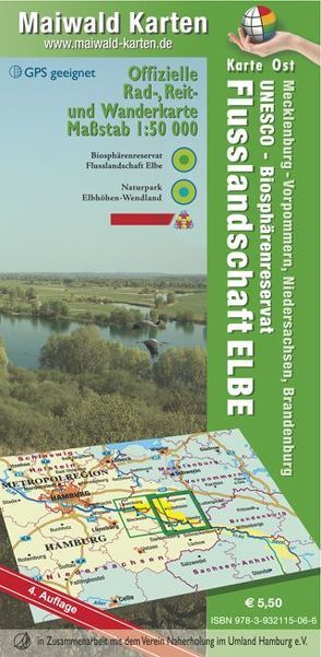 Elbetal Ost = Offizielle Rad-, Reit u. Wanderkarte – UNESCO – Biosphärenreservat Flusslandschaft Elbe – Karte Ost von Maiwald,  Detlef sen. u. Björn jr.