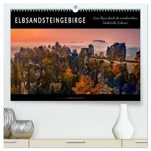 Elbsandsteingebirge – eine Reise durch die wunderschöne Sächsische Schweiz (hochwertiger Premium Wandkalender 2024 DIN A2 quer), Kunstdruck in Hochglanz von Roder,  Peter