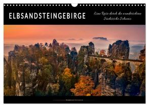 Elbsandsteingebirge – eine Reise durch die wunderschöne Sächsische Schweiz (Wandkalender 2024 DIN A3 quer), CALVENDO Monatskalender von Roder,  Peter