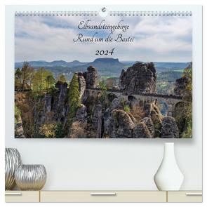 Elbsandsteingebirge – Rund um die Bastei (hochwertiger Premium Wandkalender 2024 DIN A2 quer), Kunstdruck in Hochglanz von Wege / twfoto,  Thorsten