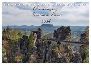 Elbsandsteingebirge – Rund um die Bastei (Tischkalender 2024 DIN A5 quer), CALVENDO Monatskalender von Wege / twfoto,  Thorsten