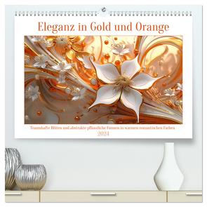 Eleganz in Gold und Orange (hochwertiger Premium Wandkalender 2024 DIN A2 quer), Kunstdruck in Hochglanz von Waurick,  Kerstin