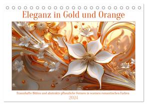 Eleganz in Gold und Orange (Tischkalender 2024 DIN A5 quer), CALVENDO Monatskalender von Waurick,  Kerstin