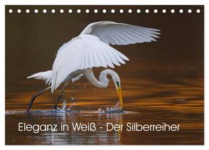 Eleganz in Weiß – Der Silberreiher (Tischkalender 2024 DIN A5 quer), CALVENDO Monatskalender von Martin,  Wilfried