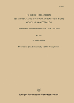 Elektrisches Standhöhenmeßgerät für Flüssigkeiten von Stephan,  Hans