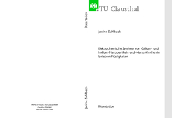 Elektrochemische Synthese von Gallium- und Indium-Nanopartikel und -Nanoröhrchen in Ionischen Flüssigkeiten von Zahlbach,  Janine