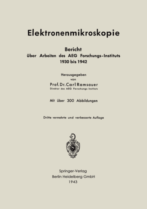 Elektronenmikroskopie von Ramsauer,  Carl