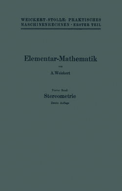 Elementar-Mathematik von Weickert,  A.