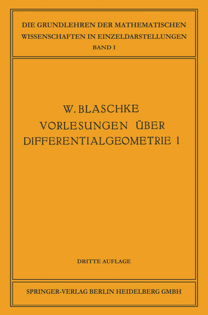 Elementare Differentialgeometrie von Blaschke,  Wilhelm, Thomsen,  Gerhard