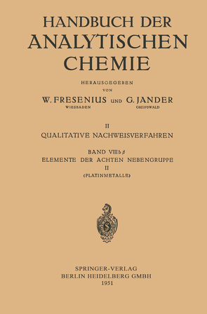 Elemente der Achten Nebengruppe II von Bauer,  Georg, Ruthardt,  Konrad