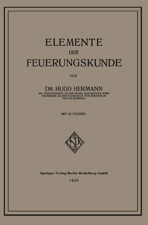 Elemente der Feuerungskunde von Hermann,  Hugo