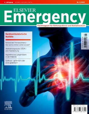 ELSEVIER Emergency. Kardiozirkulatorische Notfälle. 5/2023 von Flake,  Frank, Gollwitzer,  Jürgen, Grusnick,  Hans-Martin, Klausmeier,  Matthias, Schwarz,  Claudia