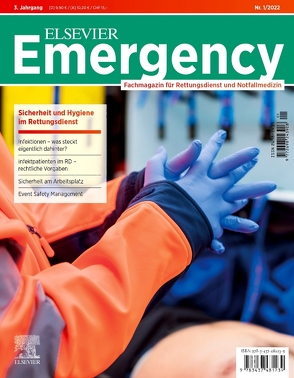 Elsevier Emergency. Sicherheit und Hygiene im Rettungsdienst. 1/2022 von Gollwitzer,  Jürgen, Grusnick,  Hans-Martin, Klausmeier,  Matthias, Schwarz,  Claudia