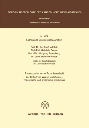 Emanzipatorische Familienarbeit von Keil,  Siegfried