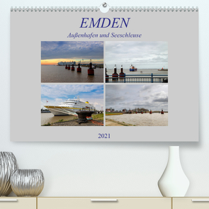 Emden – Außenhafen und Seeschleuse (Premium, hochwertiger DIN A2 Wandkalender 2021, Kunstdruck in Hochglanz) von Poetsch,  Rolf