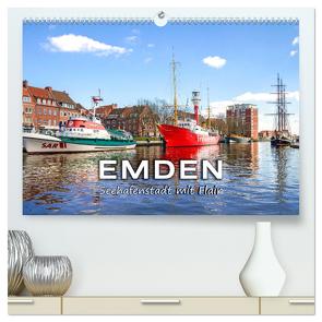EMDEN Seehafenstadt mit Flair (hochwertiger Premium Wandkalender 2024 DIN A2 quer), Kunstdruck in Hochglanz von Dreegmeyer,  Andrea