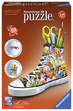 Ravensburger 3D Puzzle 11218 Sneaker Emoji – Praktischer Stiftehalter – 108 Teile – Schreibtisch-Organizer für Kinder ab 8 Jahren