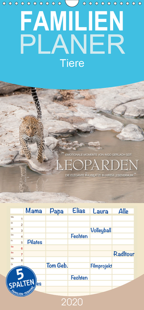 Emotionale Momente: Leoparden – Familienplaner hoch (Wandkalender 2020 , 21 cm x 45 cm, hoch) von Gerlach GDT,  Ingo