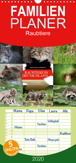 Emotionale Momente: Raubtiere in Deutschland – Familienplaner hoch (Wandkalender 2020 , 21 cm x 45 cm, hoch) von Gerlach GDT,  Ingo