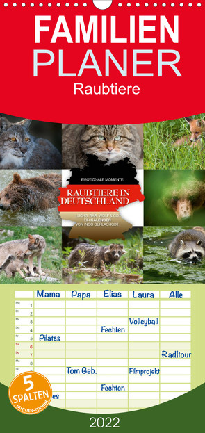 Familienplaner Emotionale Momente: Raubtiere in Deutschland (Wandkalender 2022 , 21 cm x 45 cm, hoch) von Gerlach GDT,  Ingo