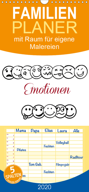 Emotionen mit Raum für eigene Malereien – Familienplaner hoch (Wandkalender 2020 , 21 cm x 45 cm, hoch) von Hultsch,  Heike