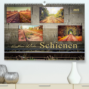 Endlose Weite – Schienen (Premium, hochwertiger DIN A2 Wandkalender 2023, Kunstdruck in Hochglanz) von Roder,  Peter