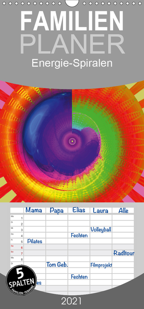 Energie-Spiralen – Familienplaner hoch (Wandkalender 2021 , 21 cm x 45 cm, hoch) von Labusch,  Ramon