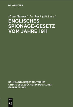 Englisches Spionage-Gesetz vom Jahre 1911