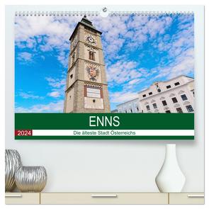 Enns, die älteste Stadt Österreichs (hochwertiger Premium Wandkalender 2024 DIN A2 quer), Kunstdruck in Hochglanz von Simlinger,  Wolfgang