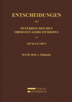 Entscheidungen des Obersten Gerichtshofes in Zivilsachen