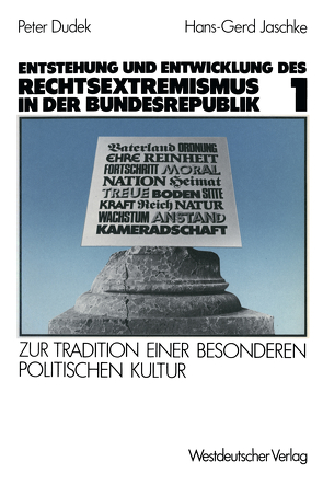 Entstehung und Entwicklung des Rechtsextremismus in der Bundesrepublik von Dudek,  Peter, Jaschke,  Hans-Gerd