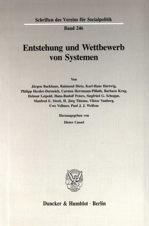 Entstehung und Wettbewerb von Systemen. von Cassel,  Dieter