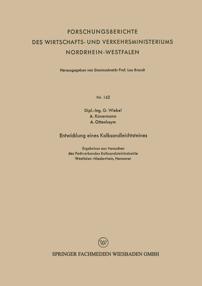 Entwicklung eines Kalksandleichtsteines von Wiebel,  Gottfried Martin Ferdinand