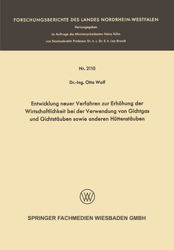 Entwicklung neuer Verfahren zur Erhöhung der Wirtschaftlichkeit bei der Verwendung von Gichtgas und Gichtstäuben sowie anderen Hüttenstäuben von Wolf,  Otto