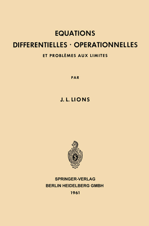 Equations Differentielles Operationnelles von Lions,  Jacques Louis