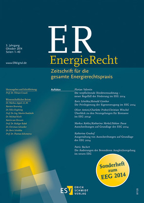 ER EnergieRecht – Sonderheft 1.14 von Cosack,  Tilman