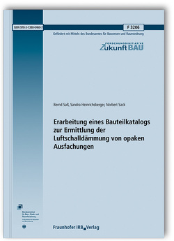 Erarbeitung eines Bauteilkatalogs zur Ermittlung der Luftschalldämmung von opaken Ausfachungen. von Heinrichsberger,  Sandra, Sack,  Norbert, Saß,  Bernd