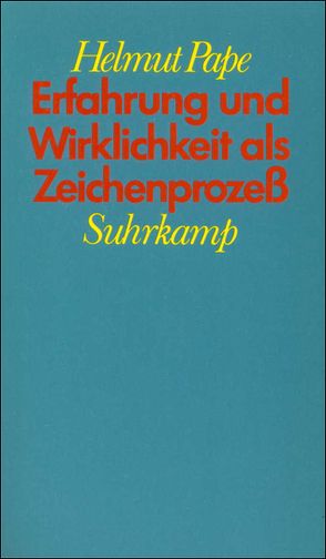 Erfahrung und Wirklichkeit als Zeichenprozeß von Pape,  Helmut