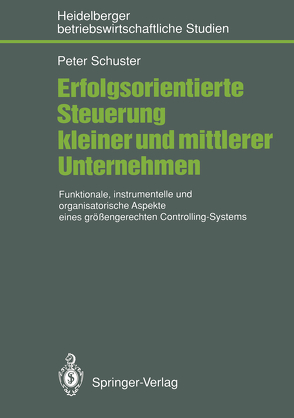 Erfolgsorientierte Steuerung kleiner und mittlerer Unternehmen von Schuster,  Peter