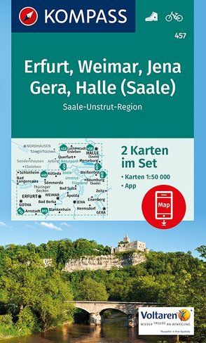 KOMPASS Wanderkarte Erfurt, Weimar, Jena, Gera, Halle (Saale) von KOMPASS-Karten GmbH