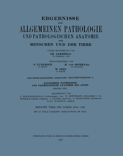 Ergebnisse der Allgemeinen Pathologie und Pathologischen Anatomie des Menschen und der Tiere von Axenfeld,  Th., Birch-Hirschfeld,  Arthur, Hoffmann,  W., Jakob,  Heinrich, Peters,  A., Seefelder,  R., Wätzold,  Paul