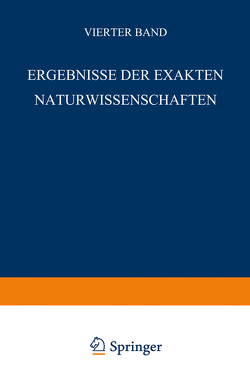 Ergebnisse der Exakten Naturwissenschaften von Schriftleitung der "Naturwissenschaften",  NA